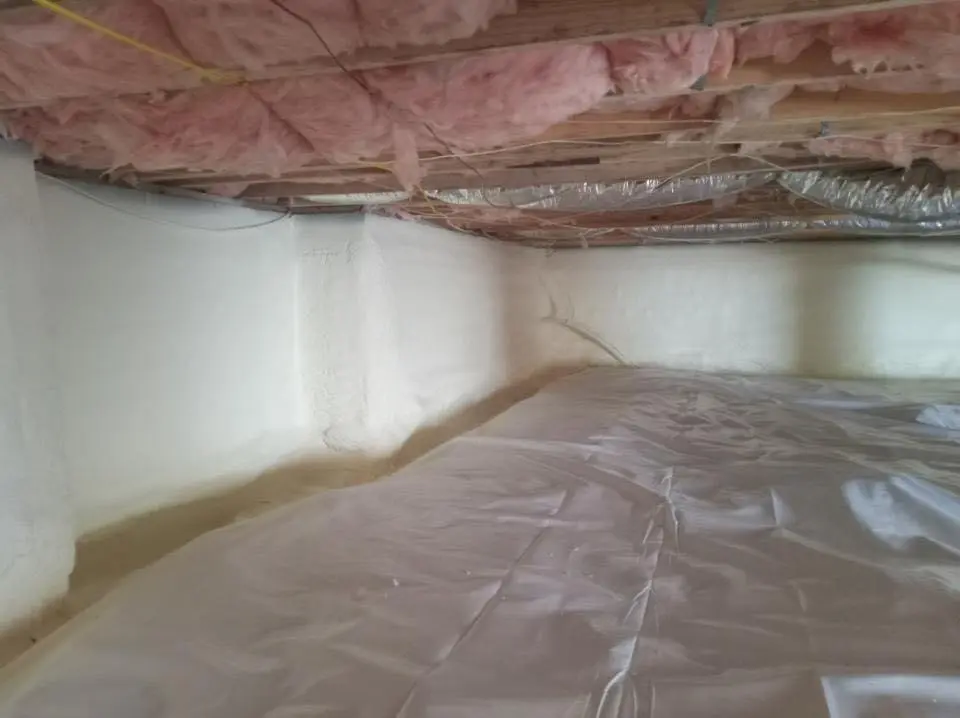 Crawl space encapsulation with closed-cell spray foam for Spray Foam Roofing Repair in Dickinson